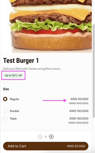 The discounted price shown after saving