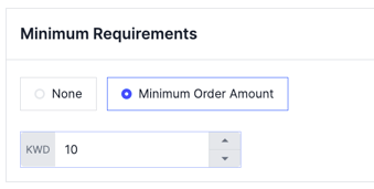 The minimum order setting