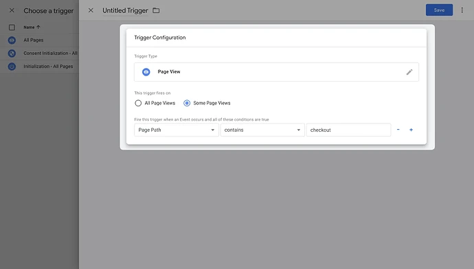 Setting the conditions for some page views