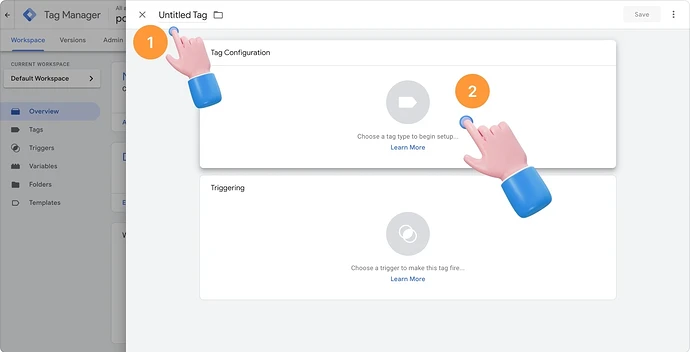 Naming the tag and opening tag configuration
