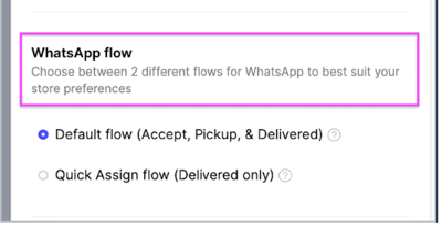The WhatsApp flow options