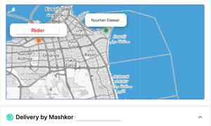 A rider tracked on the map inside an order