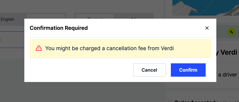The warning shown when you reassign an order