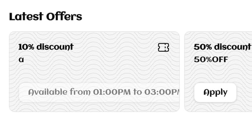 A list of vouchers in the dashboard